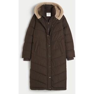 Hollister - Women's Brown Longline Puffer Parka